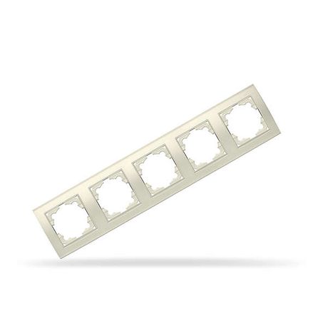 Рамка 5 постов Бриллиант горизонтальная слоновая кость (ivory) - 1032 Союз