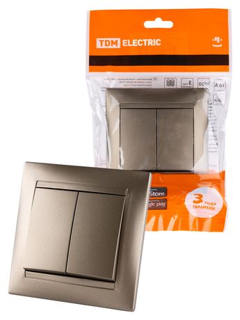 Выключатель 2-х кл. 10А бронза "Лама" | SQ1815-0702 TDM