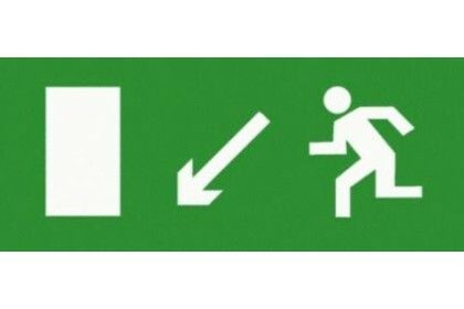 Эвакуационный знак ЭП07 Налево вниз 140x280 мм | 140280 TechnoLux