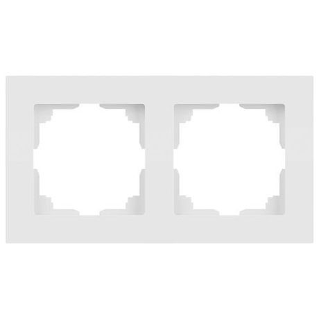 Рамка для розеток и выключателей Intro Accent 6-502-01М на 2 поста, СУ, белый матовый | Б0063751 ЭРА