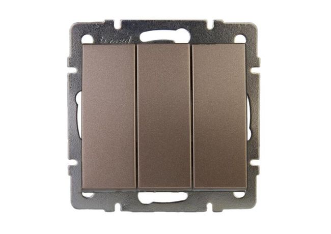 Выключатель RAIN тройной бронза матовая механизм - 703-3188-109 LEZARD