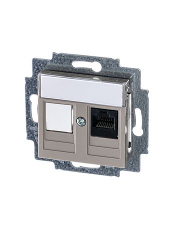 Розетка информационная ABB Levit RJ45 категория 5e и заглушка кофе макиато - 2CHH295117A6018