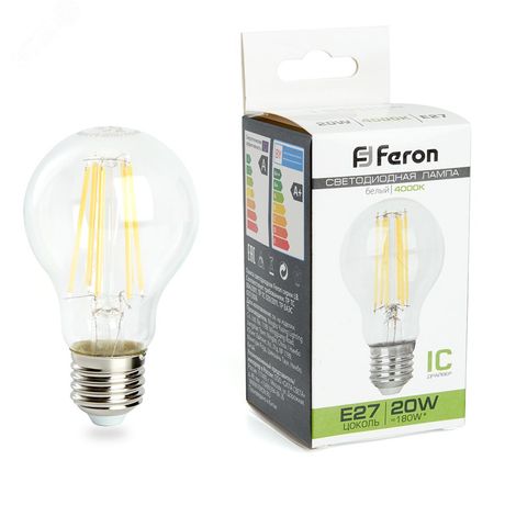 Лампа светодиодная LED 20вт Е27 белый FILAMENT - LB-620 FERON 38246