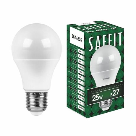 Лампа светодиодная SBA6525 25W 4000K 230V E27 A65 | 55088 SAFFIT FERON