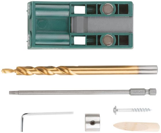 Кондуктор для глухих отверстий с ограничителем глубины двойной, пластиковый кейс - 36417 РОС