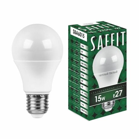 Лампа светодиодная SBA6015 15W 2700K 230V E27 A60 | 55010 SAFFIT FERON