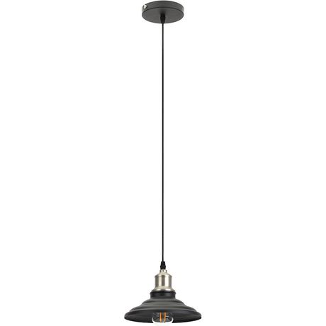 Светильник подвесной PL4 BK/BN металл, E27, max 60W, d203 мм, шагрень черный/темный никель | Б0037439 ЭРА