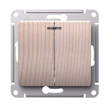 Выключатель 2-кл. Glossa с подсветкой сх.5а 10АХ механизм сосна SE GSL001553 APC