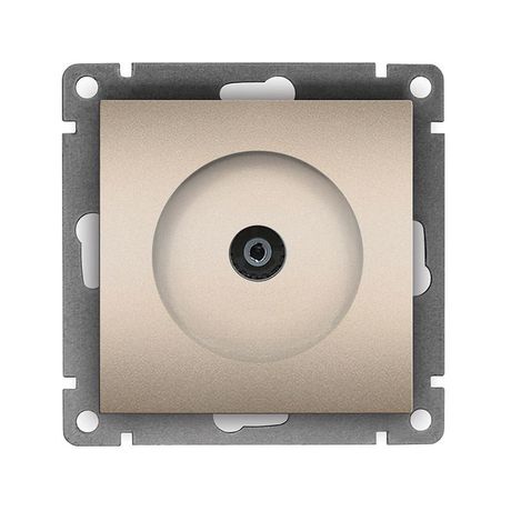 Розетка телевизионная одноместная серия Афина, с/у, тупиковая, 75Ом, ч/д 4-2400Мгц, шампань (еврослот) - A0027-Br Союз