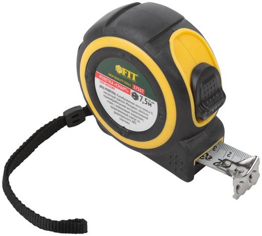 Рулетка Смарт 7.5мх25мм калибр. лента; нейлон. покрытие; магн. крючок; прорезиненный корпус FIT 17317 РОС