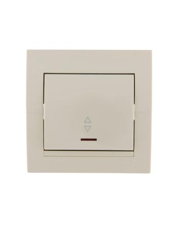 Переключатель проходной 1-кл. СП Deriy 10А с подсветкой крем. LEZARD 702-0303-114