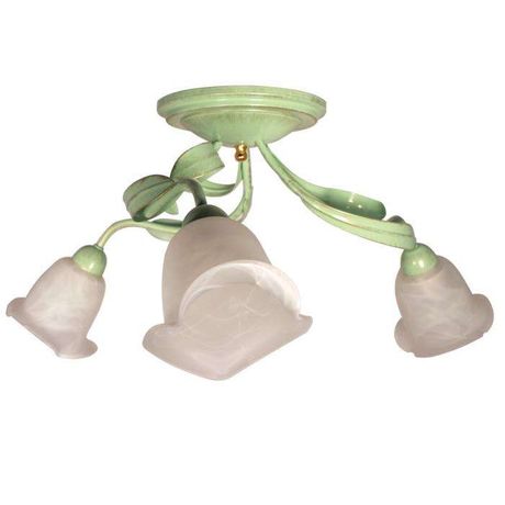 Светильник НПБ 01-3х60-141 (Плафон 02929) "Лилия" 131 3х60Вт E27 IP20 зел./зол. (инд. упак.) Элетех 1005403753