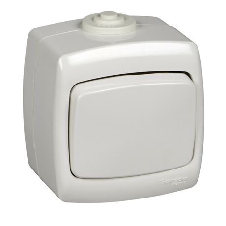 Переключатель проходной 1-кл. ОП Рондо 10А IP44 250В бел. SchE VA610-126B-BI Schneider Electric