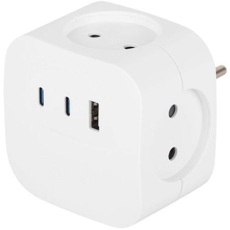 MC Б0069083 Разветвитель 4-м SP-4-3USBAC-W + 3 USB A+C со шторками 10А бел MC арт. Б0069083