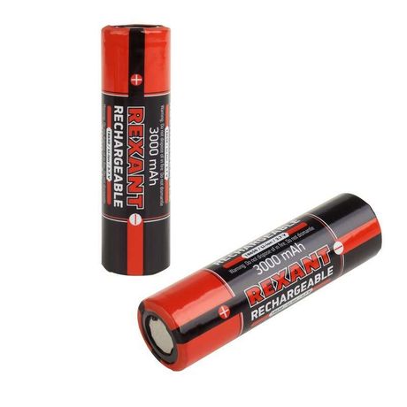 Аккумулятор высокоемкостный Li-ion 18650 3.7В 20А 3000мА.ч unprotected (блист.2шт) Rexant 30-2035-05 MEET