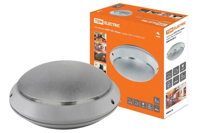 Светильник НПП 105 "Луна" серый, IP64 1х60 Вт Е27 | SQ0328-0012 TDM