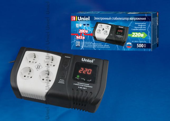 Стабилизатор напряжения U-ARS-500/1 Uniel серии Standard - Expert 500 ВА 09621