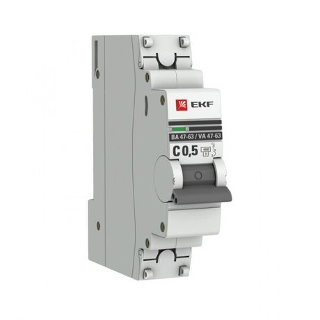 Автоматический выключатель 1P 0,5А (C) 4,5kA ВА 47-63 EKF PROxima - mcb4763-1-0.5C-pro