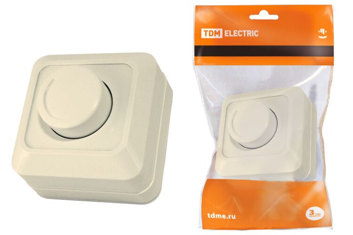 Светорегулятор поворотный RL 600Вт IP20 сл. кость "Ладога" | SQ1801-0209 TDM