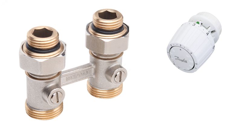 Комплект для подключения радиатора прямой 3/4' узел нижнего LV-KB 20 и термоголовка TR 84 - 013G7223R Ридан