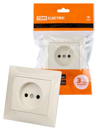 Розетка 2П 10А 250В сл. кость "Лама" | SQ1815-0122 TDM