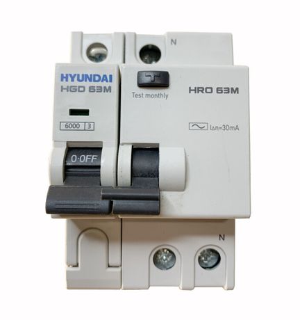 Дифференциальный автомат HRO63M 1NG4C0000C 00006G 1 полюс + нейтр., 6A ток, к.з. 6kA,30mA | 13.06.000119 HYUNDAI