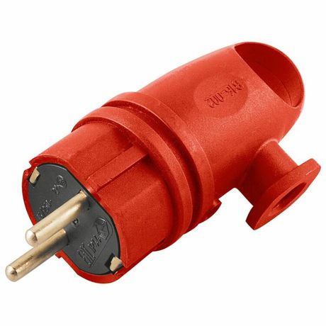 Вилка угловая с/з 250В 16А IP44 серия Одри каучук красный Stekker - RPG16-21-442 FERON 39253