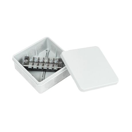 Коробка распределительная двухкомпонентная (HF) в комплекте с 6-кл. зажимами, сечение до 2,5 мм², 100х100х40 серая IP66| PR80.0170 | Промрукав Строитель