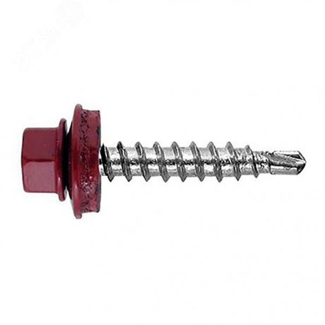 Саморез 4,8х35 кровельный сверло RAL3005 винно-красный Daxmer (3000шт) - 311714 Руфкомплект