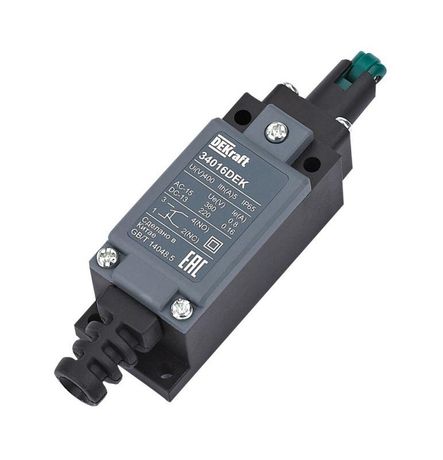 Выключатель концевой пласт. 1НО1НЗ Плунжер роликового типа с вертикальным включением - 34016DEK APC