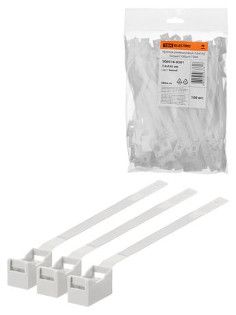 Крепеж ремешковый 7,6х165 белый (100шт) | SQ0516-0301 TDM