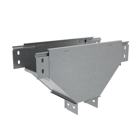 КМ PL4070 Ответвитель-переходник Т-образ вертикал с разворотом трассы на 90град 50х400-100 сталь 1мм "ПЛЮС" (нижняя часть меньше исходной) TDPSplus90-50-400-100 КМ-Профиль