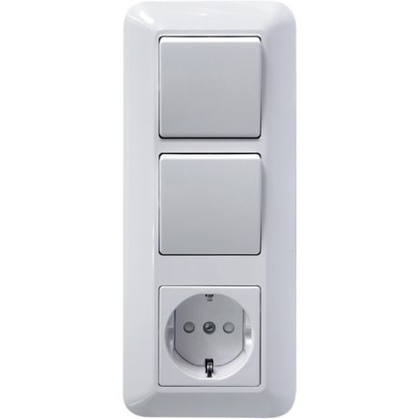 ПРИМА Блок 1клавиша/1клавиша/розетка с заземлением скрытый - BK2VR-006V-B Schneider Electric