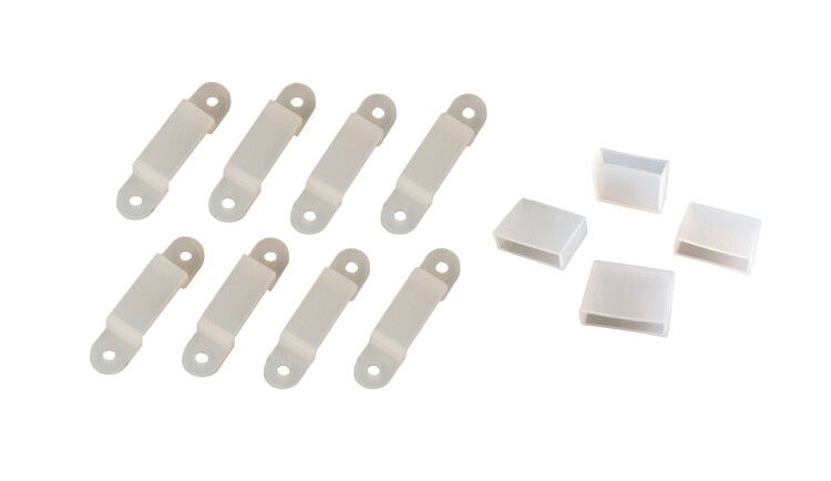 Комплект креплений для ленты светодиодной PLS PRO 2835/120-24В (8клипс+4заглушки) JazzWay 5039636