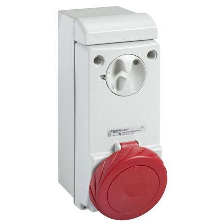 Розетка настенная с коробом 16А 4P 400В IP65 SchE 83085 Schneider Electric