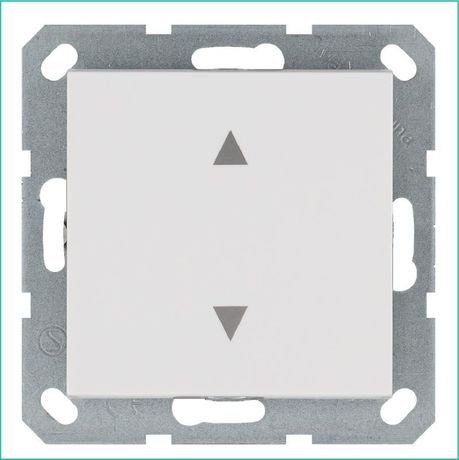 Выключатель одноклавишный для штор 10A 250V~ с накладкой, цвет белый глянцевый - G3018W Jasmart