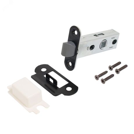 Защёлка АЛЛЮР АРТ L45-8-PR18 BL матовый черный пластик овал.торц.планка18мм б/ручек - 14539 ПТК