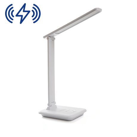 Светильник настольный светодиодный 25w 3000-6000К диммируемый с беспроводной зарядкой и USB порт складной белый - DE1728 FERON 41452