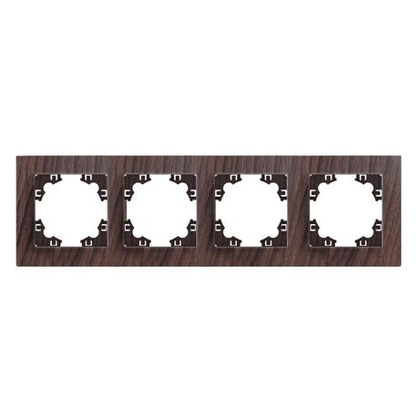 Рамка четырехместная горизонтальная серия Афина венге (еврослот) - A0046-V Союз