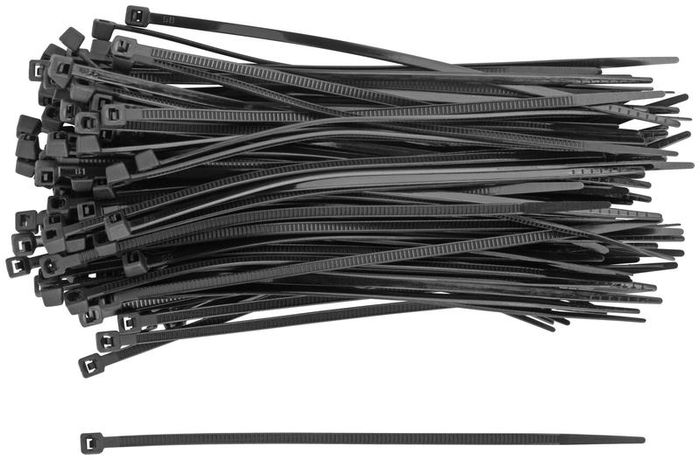 Хомуты нейлоновые, черные для проводов 100шт., 120х2,5мм - 60389 РОС