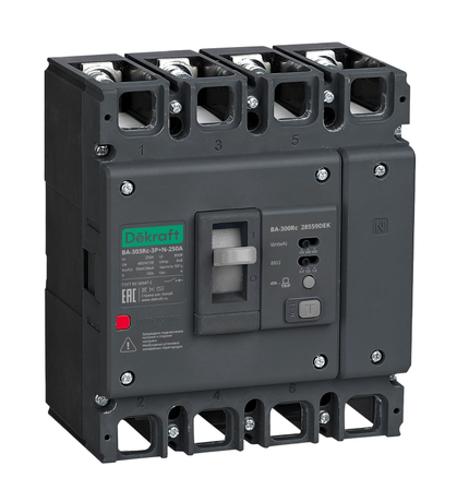 Выключатель автоматический силовой 3п 160А 50кА ВА-303Rc Inst 100/300/500мА DEKraft 28542DEK APC