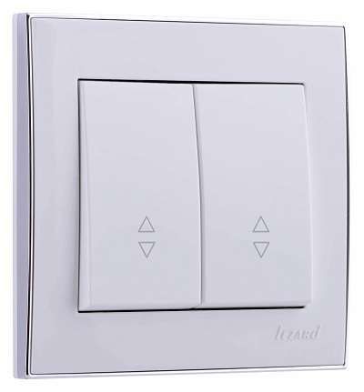 Переключатель проходной 2-кл. СП Rain 10А IP20 с хром. боковой вставкой бел. LEZARD 703-0225-106