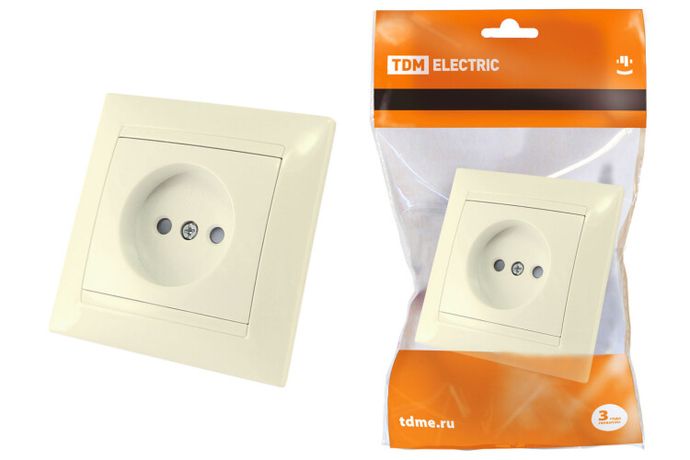 Розетка 2П 10А 250В с защ. шт. сл. кость "Лама" | SQ1815-0110 TDM