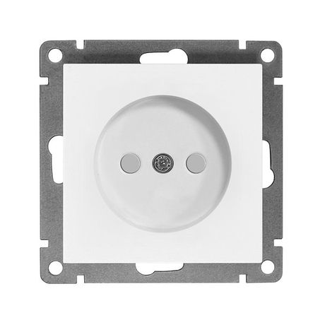 Розетка одноместная UNIVersal серия Афина б/з, с/у, з/ш, 16А, 220В, белая (еврослот), механизм - A0047 Союз