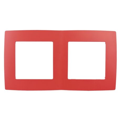 Рамка для розеток и выключателей 2 поста красный пластик ЭРА 12 12-5002-23 - Б0019397