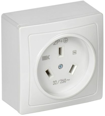 Розетка разборная для плиты с з/к открытой установки белая 32А Рпл10-К IEK - ERP10-032-K01