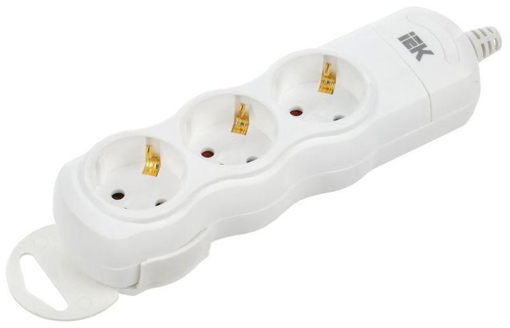 Розетка переносная разборная РПр03 3 места IEK - WYP10-D-KP-16-03-ZS-K01