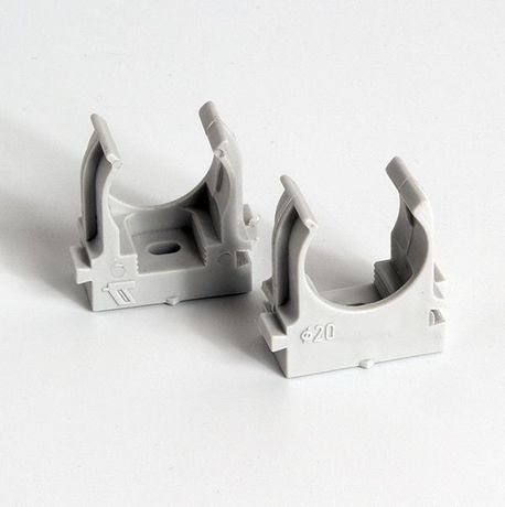 Держатель для труб (клипса) d20мм монтажн. пистолета сер. (уп.100шт) TOKOV ELECTRIC TKE-LC-20-ZP-C06/100