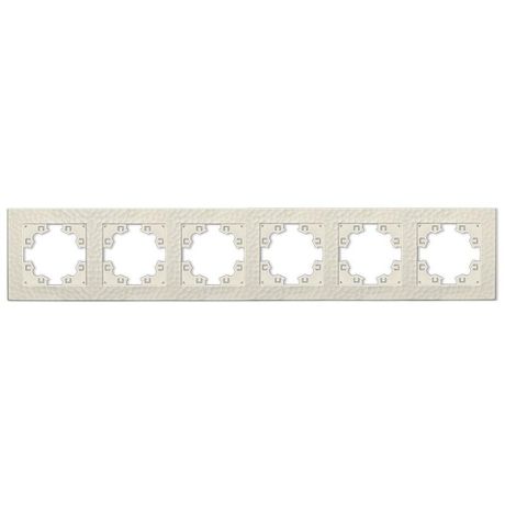 Рамка фактурная 6 постов универсальная UNIVersal Афина слоновая кость (ivory) (еврослот) - A11043-I Союз