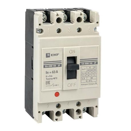 Выключатель автоматический ВА-99М 100/32А 4P 5In 35кА EKF PROxima | mccb99-4P5In100-32m
